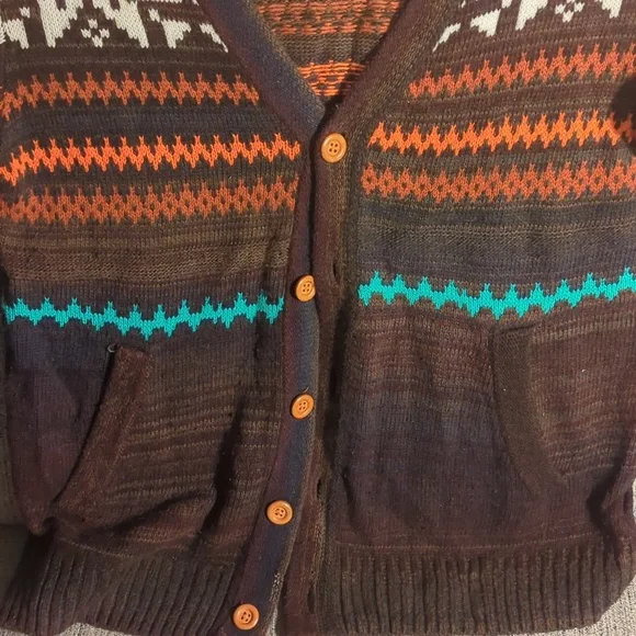 Fair Isle cardigan Sweater by O'Hanlon Mills (medium) - Picture 3 of 3